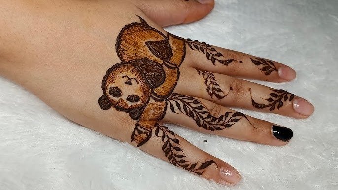 panda mehndi design
