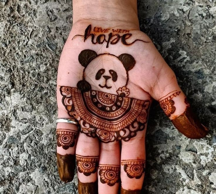 panda mehndi design