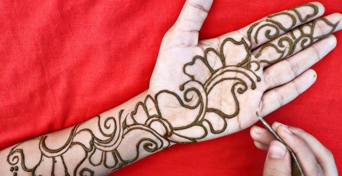 full front hand mehndi design