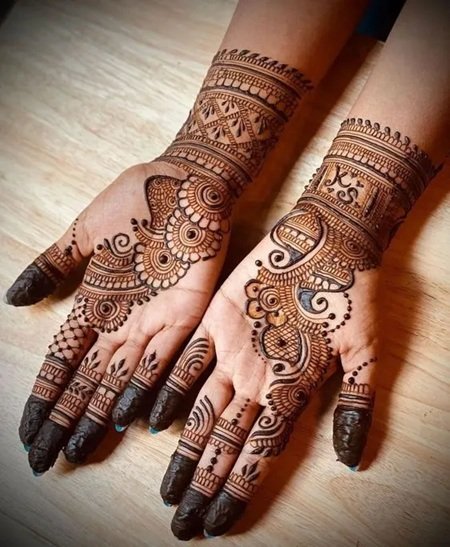 short hand mehndi design