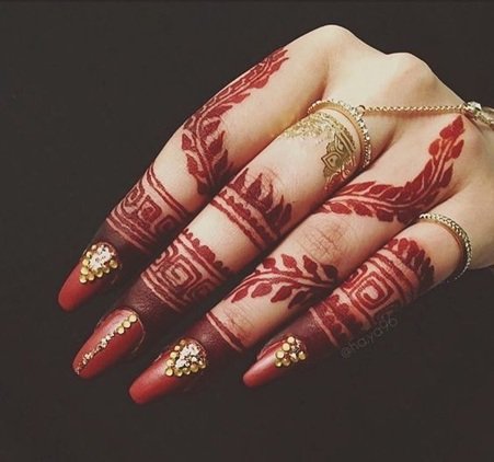 short hand mehndi design