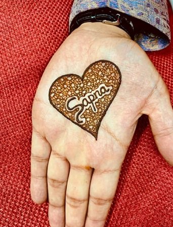 short hand mehndi design