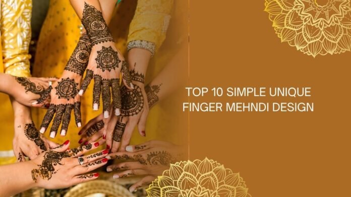 simple unique finger mehndi design