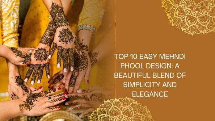 easy mehndi phool design