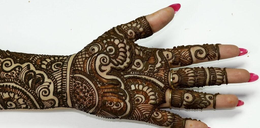 royal half hand mehndi design