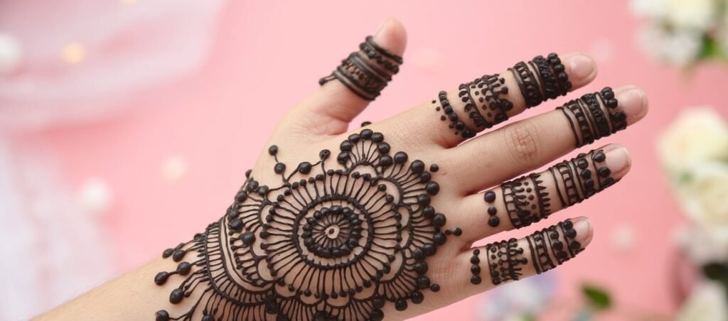 royal half hand mehndi design