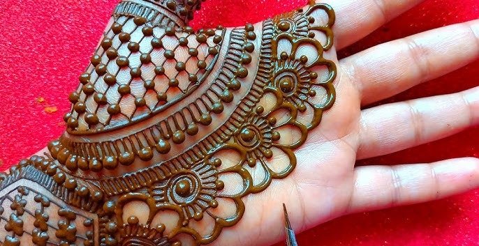 royal half hand mehndi design