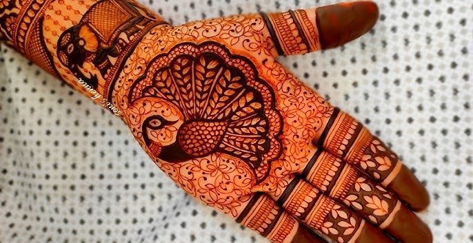 royal half hand mehndi design