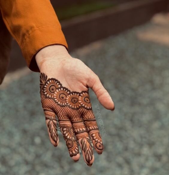 easy mehndi phool design