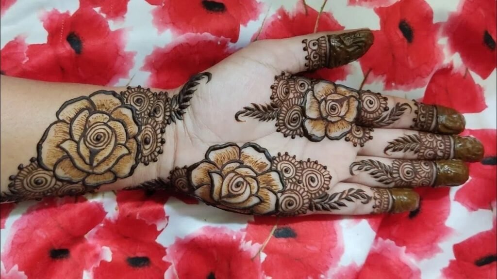 henna simple mehndi design back hand